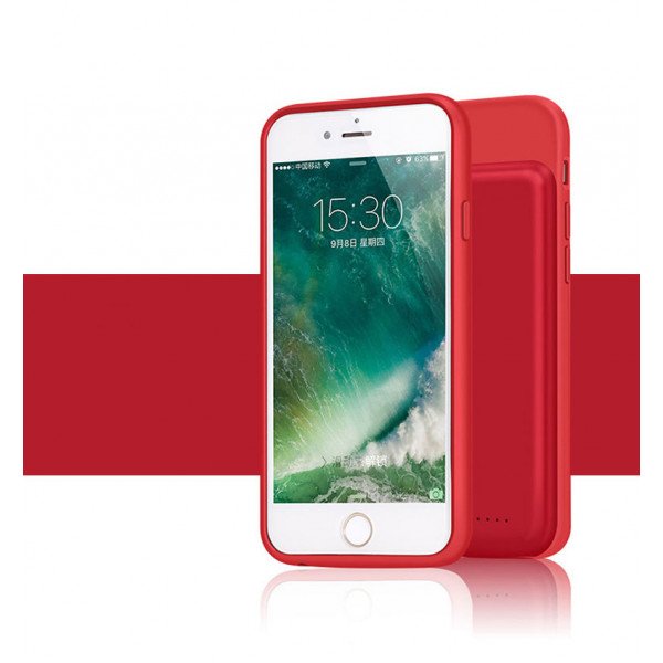 Wholesale iPhone 8 / 7 / 6s / 6 Portable Power Charging TPU Full Case 3000 mAh (Red)